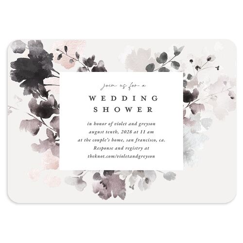 Ethereal Floral Bridal Shower Invitations Fog Signature Blank Rounded