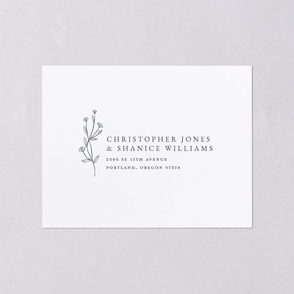 Natural Monogram All-in-One Wedding Invitations Midnight Navy Signature Light Both Recipient and Return Addresses No