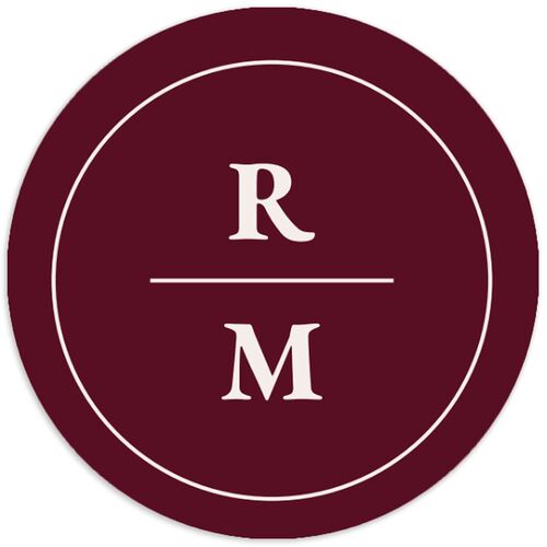 Gilded Botanical Wedding Stickers Burgundy Circle