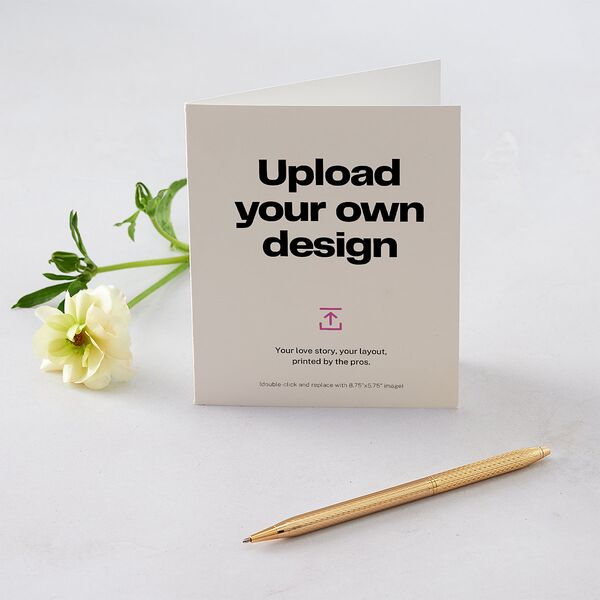 Upload Your Own Design Portrait Photo Thank You Cards Pure White
