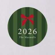 Simple Frame Photo Accent Holiday Stickers Hunter Green Circle