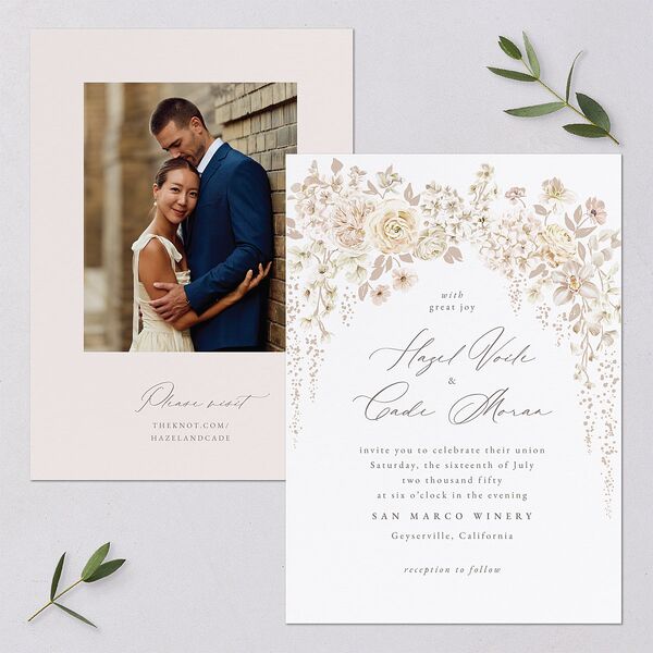 Luxury Floral Archway Wedding Invitations Dijon Signature Blank No Standard