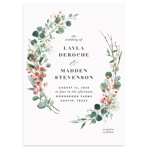 Rustic Greenery Wedding Invitations Rose Gold Signature Blank No Standard