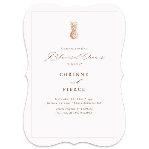 Minimal Icon Rehearsal Dinner Invitations Raw Sienna Signature Blank Bracket