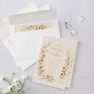 Wildflower Border Bridal Shower Invitations Cinnamon Signature Blank Standard