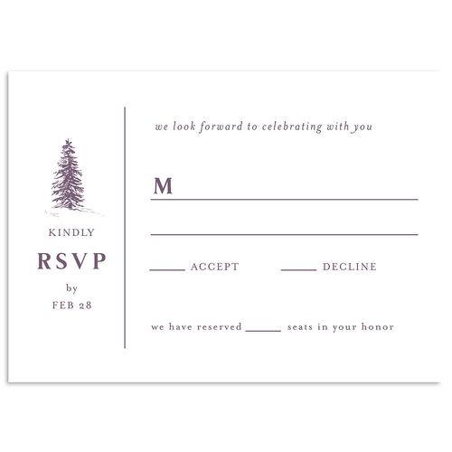 Etched Mountains Wedding Response Cards Plum Signature Standard