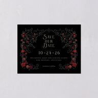 Gothic Gate Save the Date Petite Cards Licorice Signature smooth Blank No Standard