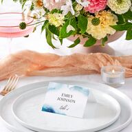 Painted Ethereal Place Cards Aquamarine Signature