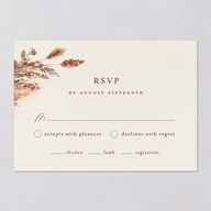 Soft Pampas Wedding Response Cards Sepia Signature Standard