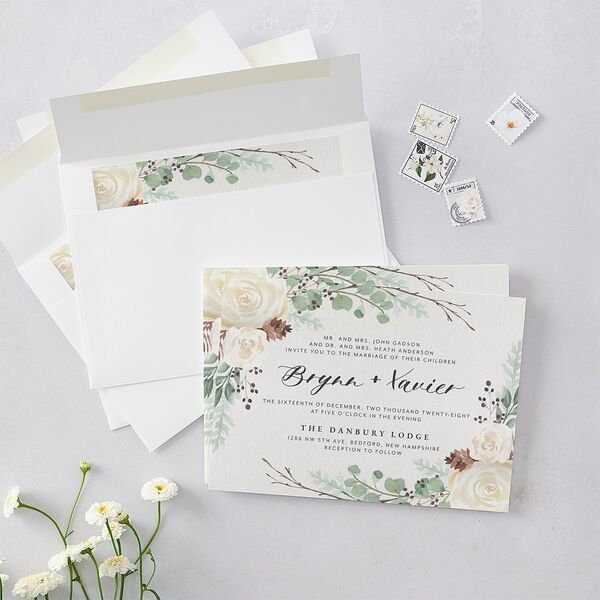 Rustic Botanical Wedding Invitations Thyme Signature Blank No
