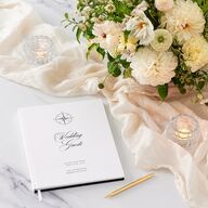 Formal Nautical Wedding Guest Book Midnight