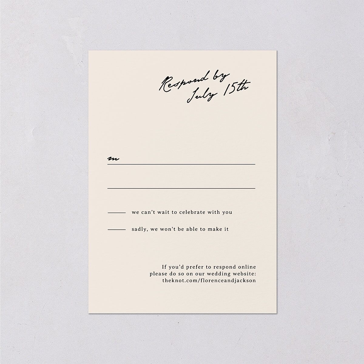 Vintage Film Photo Wedding Response Cards Sand Signature Standard