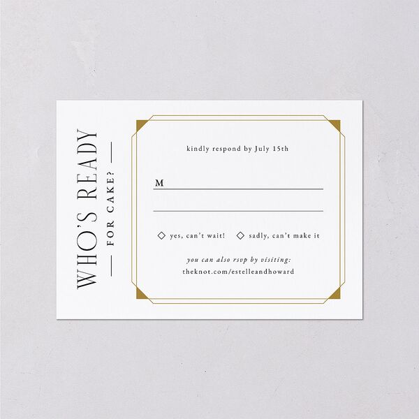 Old Hollywood Glam Wedding Response Cards Charcoal Signature Standard