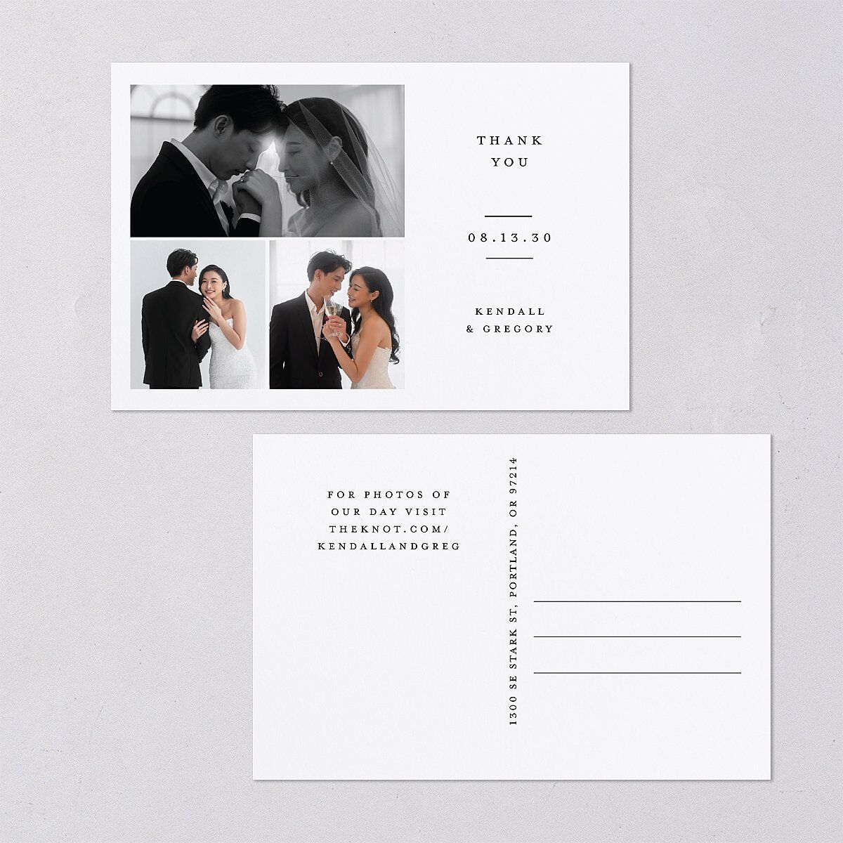 Classic Picture Series Thank You Postcards Pure White