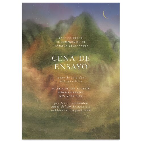 Cordillera Rehearsal Dinner Invitations Moody Blue Signature Blank Standard