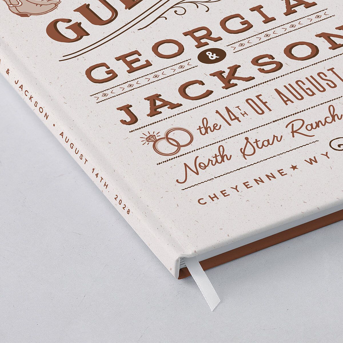 Western I Do BBQ Guest Books Saddle