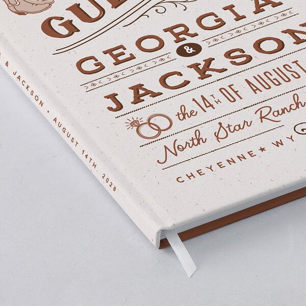 Western I Do BBQ Guest Books Saddle