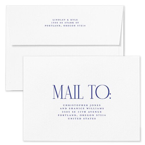 Display Date Save The Date Card Envelopes Rose Sapphire Recipient Address Signature Standard