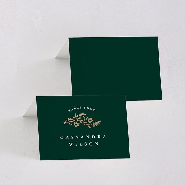 Rustic Kingdom Place Cards Gold Dark Green Signature