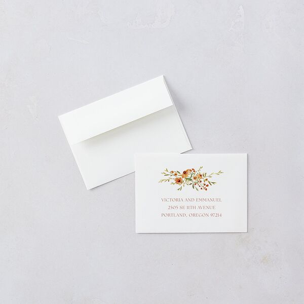 Wildflower Border Wedding Response Cards Cinnamon Signature Standard
