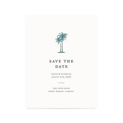 Palm Tree Icon Save The Date Magnets Tide Pool Magnet Paper