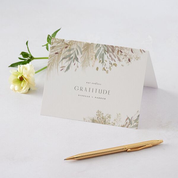 Ethereal Pampas Thank You Cards Gold Thyme