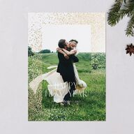 Shimmering New Year Holiday Cards Gold Ink Blue Signature Blank Standard Portrait