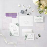 Lavender Sage Wedding Invitations Plum Signature Blank No Standard