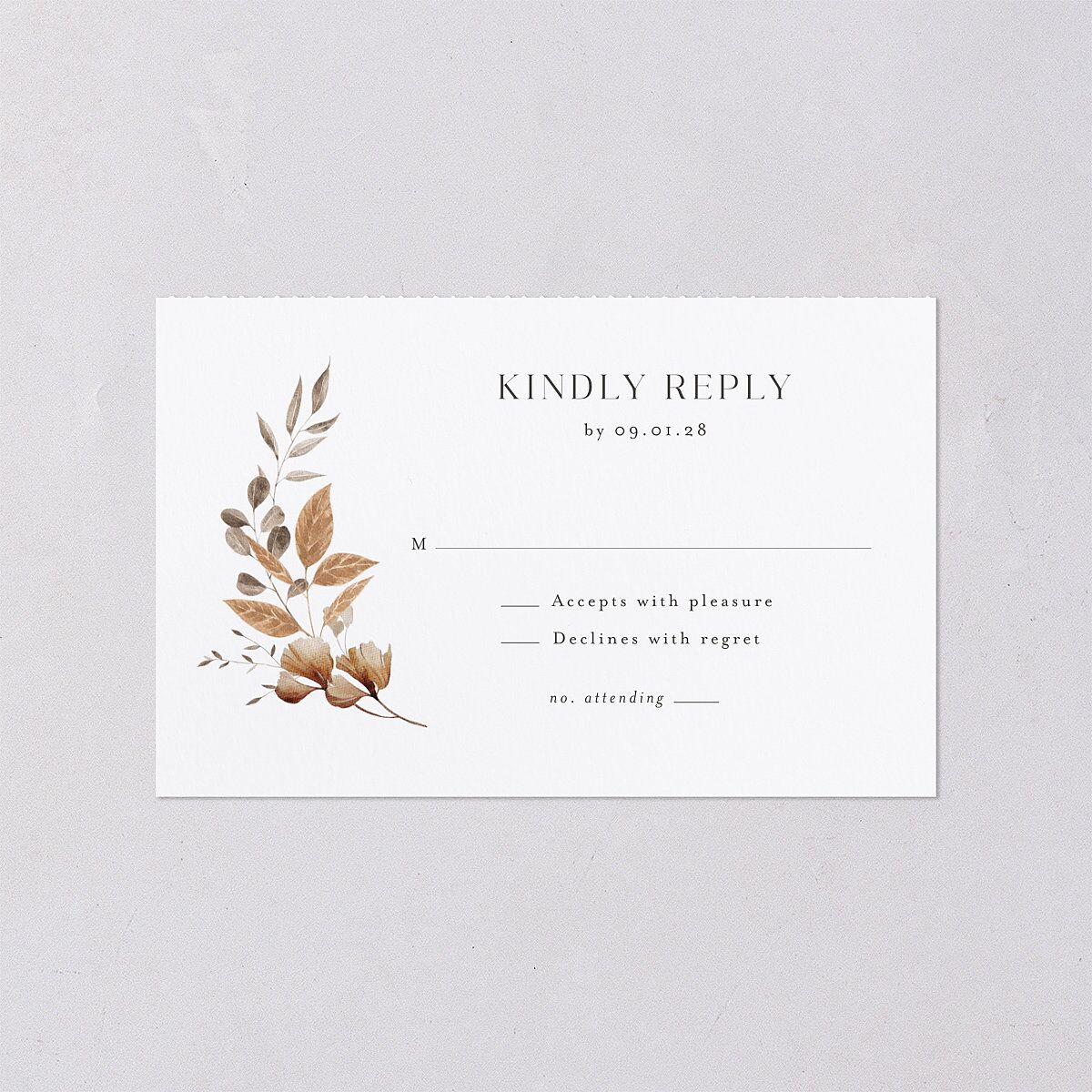 Leafy Rustic Monogram All-in-One Wedding Invitations — view 4