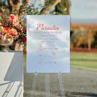 Cabana Stripes Mirrored Acrylic Direction Sign Medium Pastel Blue Mirrored Acrylic M Direction Standard
