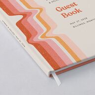 Groovy Lines Guest Books Coral Pink