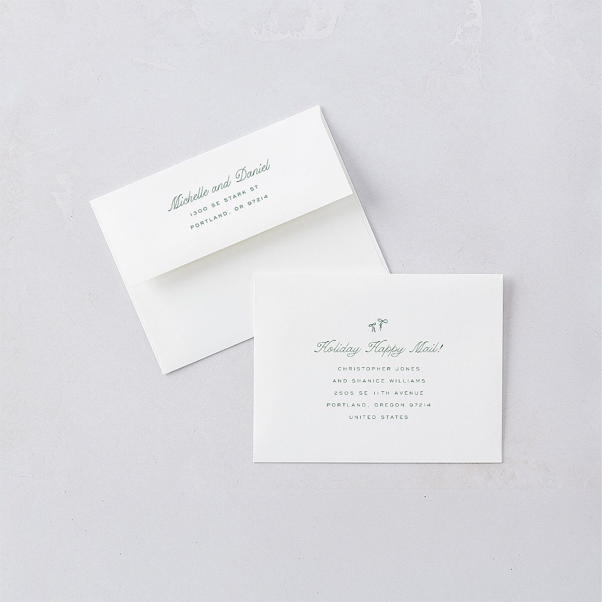 Whimsical Hand Drawn Photo Frames Thank You Card Envelopes White Eucalyptus Both Recipient and Return Addresses Signature Standard