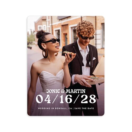 Wedstock Save the Date Petite Cards Sky Signature smooth Blank No Rounded