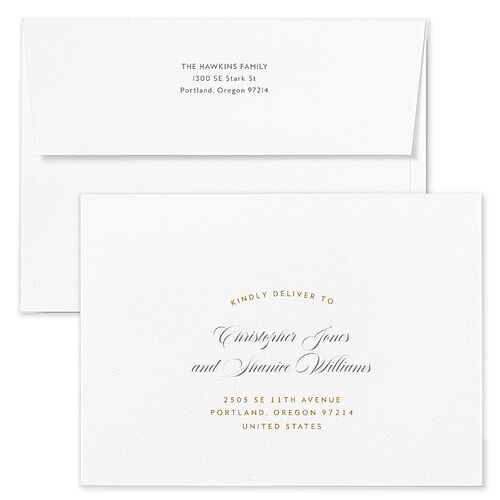 Blessed Season Holiday Card Envelopes White Marigold Both Recipient and Return Addresses Standard Signature
