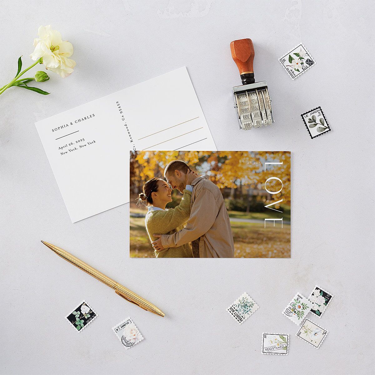 Timeless Elegance Thank You Postcards — view 2