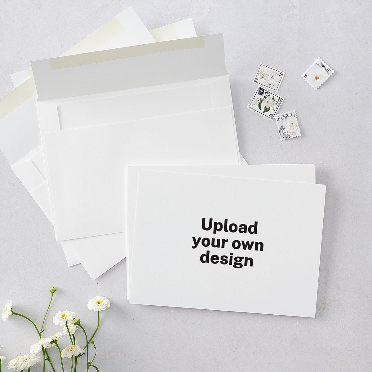 Upload Your Own Design Landscape Bridal Shower Invitations Pure White Signature Blank Standard