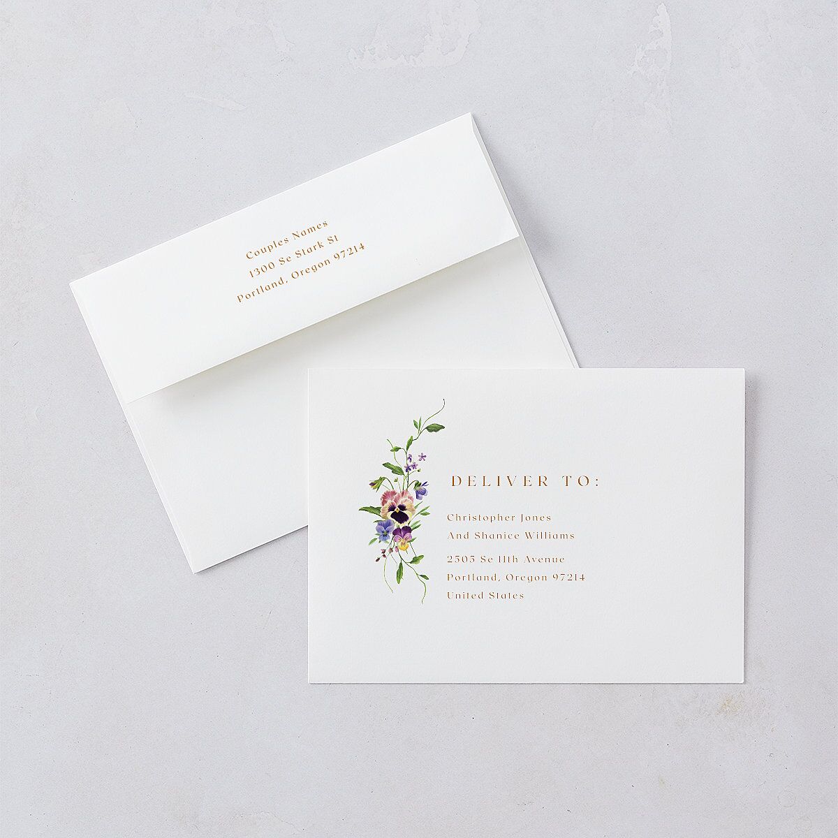 Wild Pansies Wedding Invitations — view 6