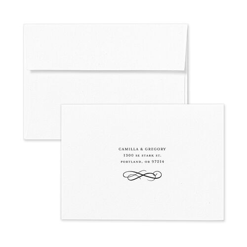 Antique Fairytale Response Card Envelopes Blue Charcoal Return Address Signature Standard