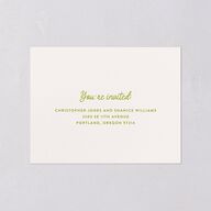 Eclectic Painted Stripes All-in-One Wedding Invitations Pear Signature Light Both Recipient and Return Addresses No