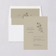 Elegant Minimal Rehearsal Dinner Invitations Champagne Signature Blank Standard