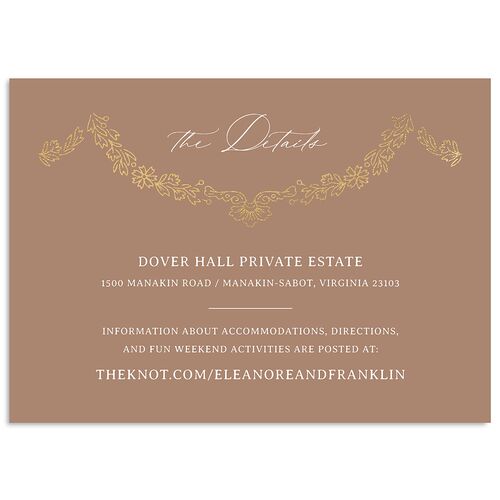 Baroque Border Wedding Event Detail Cards Gold Espresso Signature Standard