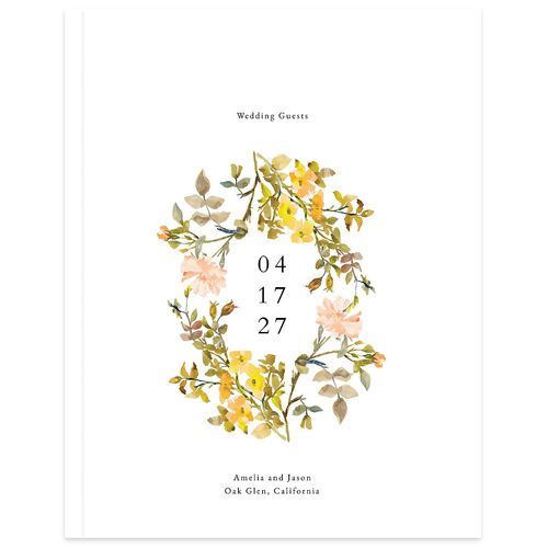 Minimal Floral Wedding Guest Book Canary