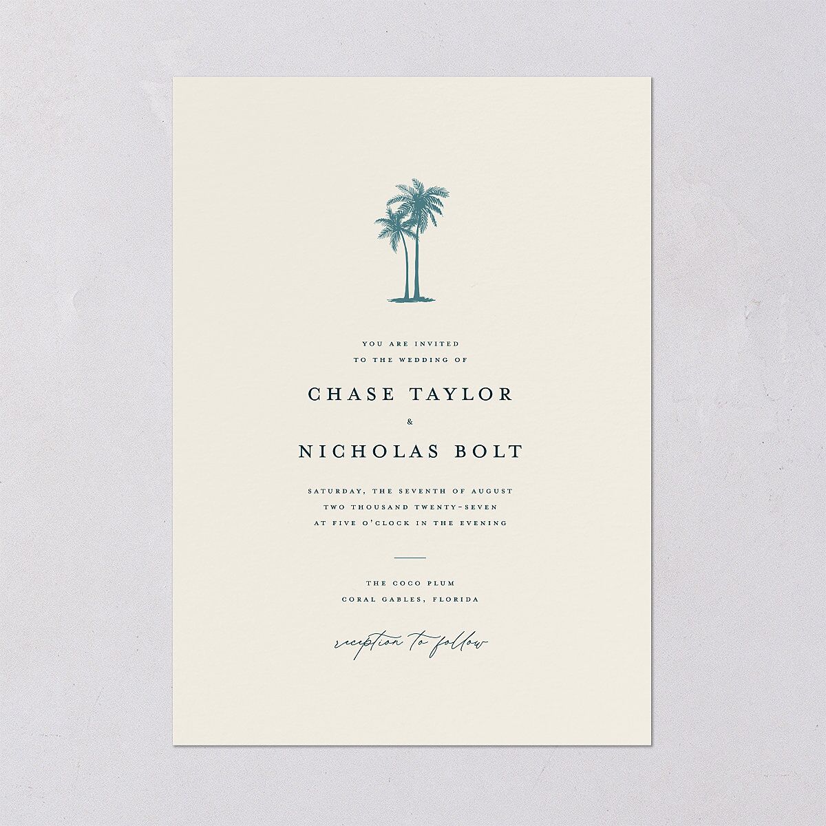 Palm Tree Icon Wedding Invitations Tide Pool Signature Blank No Standard
