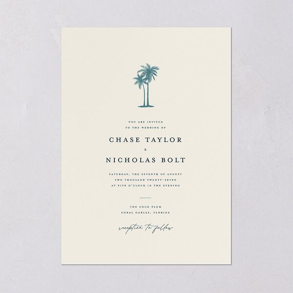 Palm Tree Icon Wedding Invitations Tide Pool Signature Blank No Standard