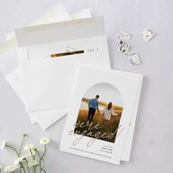 Forever Arch Save the Date Cards Pure White Signature smooth Blank No Standard