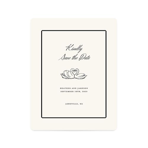 Elegant Swans Save The Date Magnets Ivory Magnet Paper