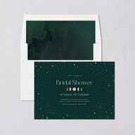 Celestial Galaxy Bridal Shower Invitations Dark Emerald Signature Blank Standard