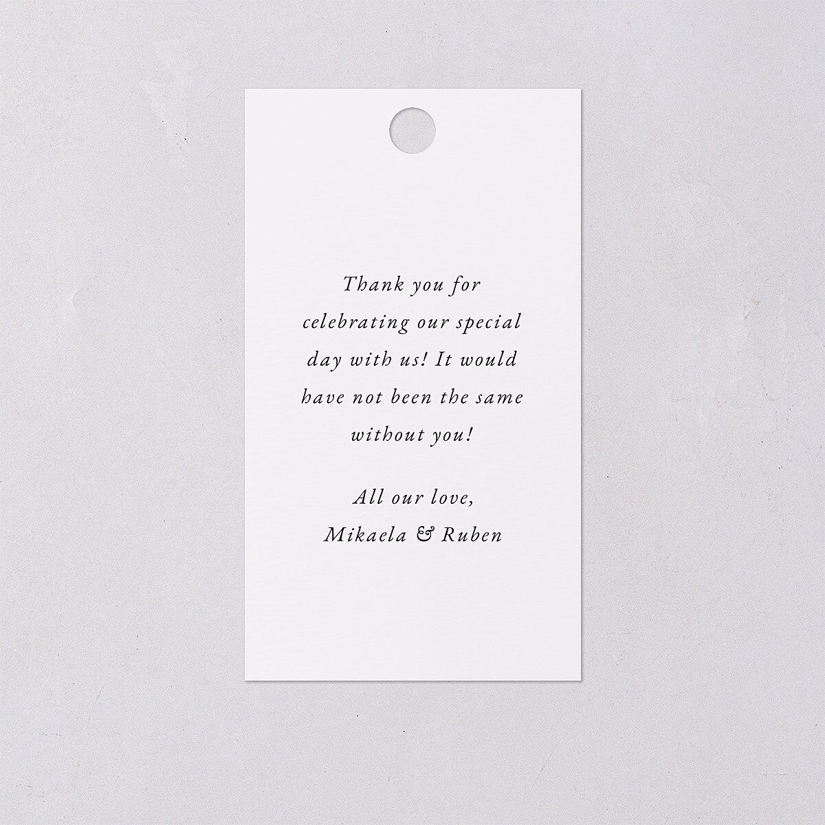 Fairytale Woodgrain Slab Favor Gift Tags Pure White Signature