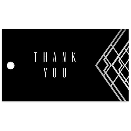 Diamond Deco Favor Gift Tags Silver Licorice Signature