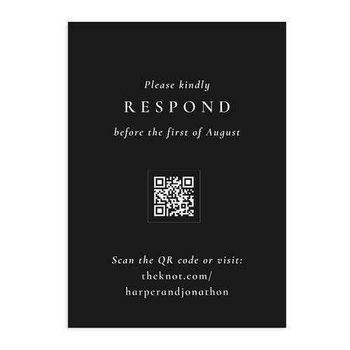 Editorial Monogram Photo QR Code RSVP Cards Charcoal Signature Standard